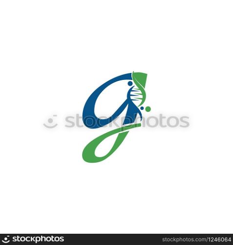Letter G with DNA logo or symbol Template design vector