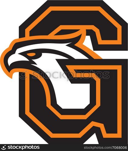 Letter G with eagle head. Great for sports logotypes and team mascots.