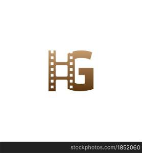 Letter G with film strip icon logo design template illustration