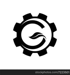 Letter G with gear creative logo template design