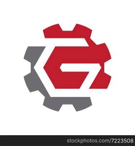 Letter G with gear creative logo template design