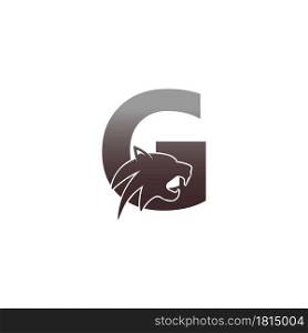 Letter G with panther head icon logo vector template