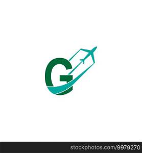 Letter G with plane logo icon design vector illustration