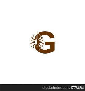 Letter G with spider icon logo design template vector
