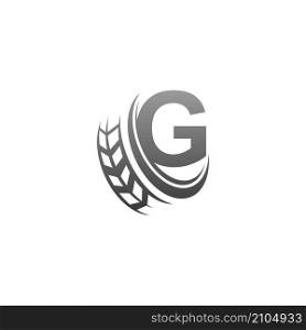 Letter G with trailing wheel icon design template illustration vector