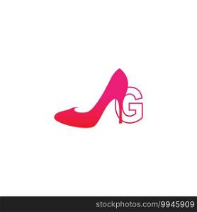 Letter G with Women shoe, high heel logo icon design vector template