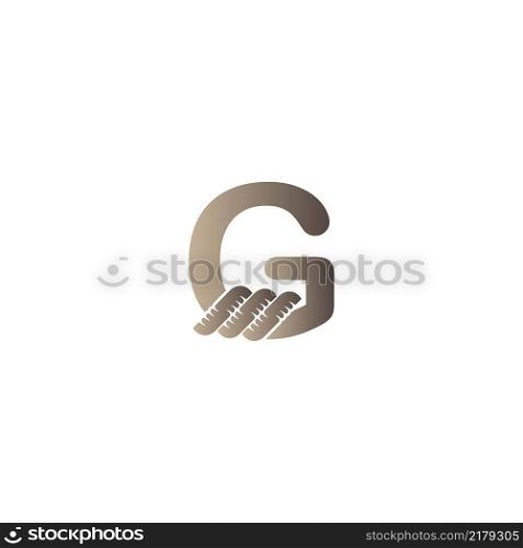 Letter G wrapped in rope icon logo design illustration vector