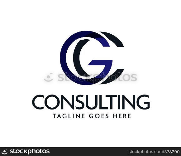 letter GC logo design vector illustration template, letter G and C logo vector