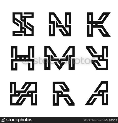 letter geometric strong monogram logo vector illustration isolated on white background