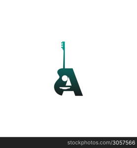 Letter Guitar style icon logo design illustration