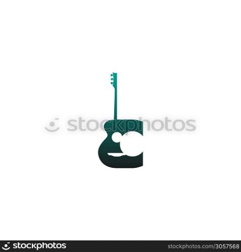 Letter Guitar style icon logo design illustration