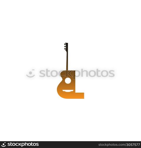 Letter Guitar style icon logo design illustration
