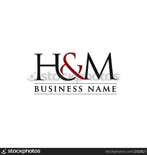 Letter H and M logo vector illustration template, letter H&M trend logo vector, creative Letter H&M letter logo