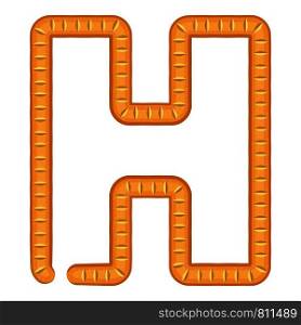 Letter h bread icon. Cartoon illustration of letter h bread vector icon for web. Letter h bread icon, cartoon style