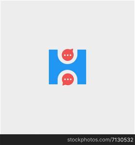 Letter H Chat Logo Template Vector Design Message Icon. Letter H Chat Logo Template Vector Design