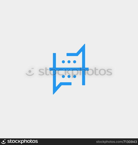 Letter H Chat Logo Template Vector Design Message Icon. Letter H Chat Logo Template Vector Design