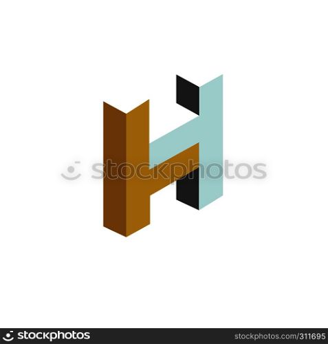 letter H construction logo, Icons for construction business logo with the initials letter H, H letter isometric logo concept