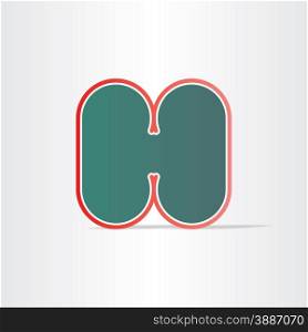 letter h green icon design element
