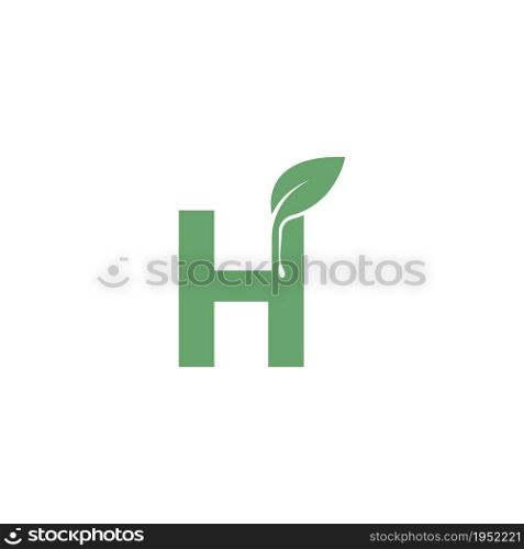 Letter H icon leaf design concept template vector