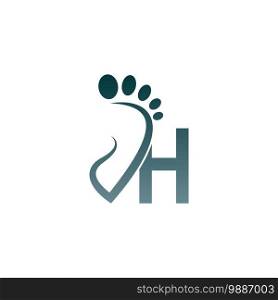 Letter H icon logo combined with footprint icon design template