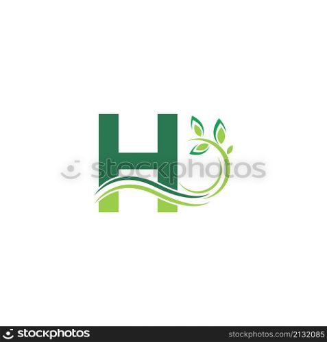 Letter H Icon with floral logo design template illustration vector