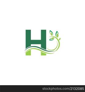 Letter H Icon with floral logo design template illustration vector