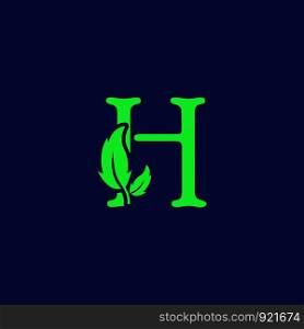 letter h leaf nature, eco green logo template vector illustration. letter h leaf nature, eco green logo template vector isolated
