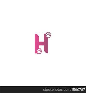 Letter H logo design Dog footprints concept icon illustration