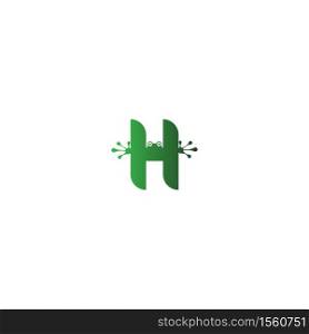 Letter H logo design frog footprints concept icon illustration