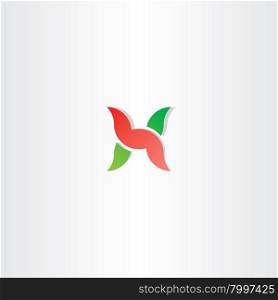 letter h logo green red icon design vector symbol