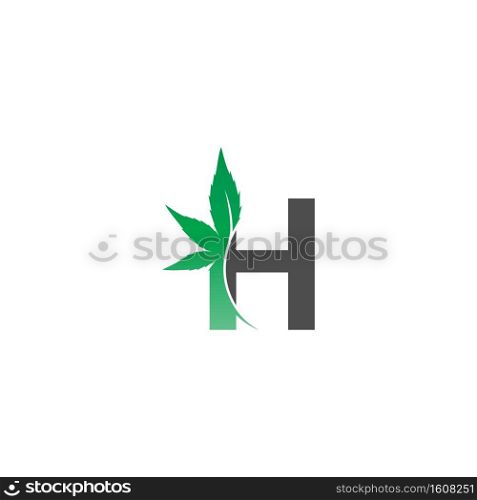 Letter H logo icon with cannabis leaf design vector illustration