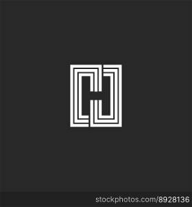 Letter h logo monogram negative space stylish vector image