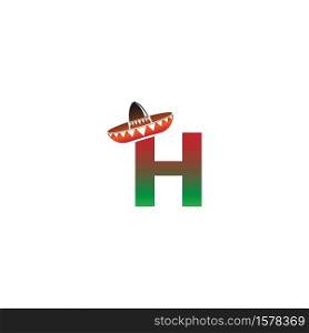 Letter H Mexican hat concept design illustration