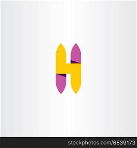 letter h purple yellow logo symbol