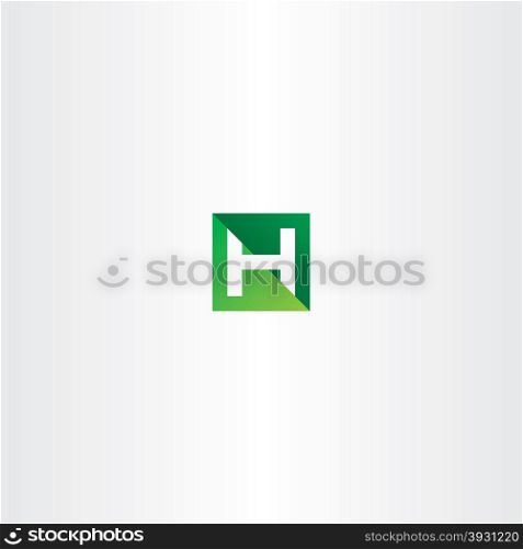 letter h vector green square logo icon symbol