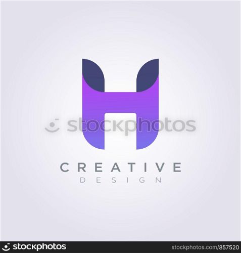 Letter H Vector Illustration Design Clipart Symbol Logo Template.