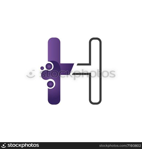 Letter H with circle concept logo or symbol creative design template