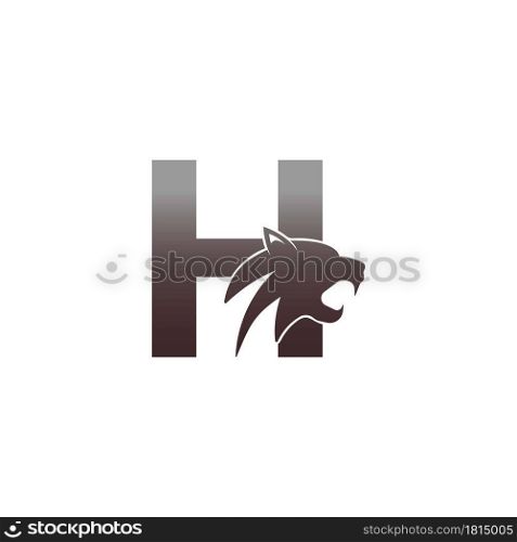 Letter H with panther head icon logo vector template