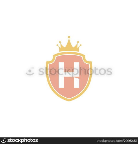 Letter H with shield icon logo design illustration vector