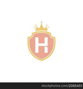 Letter H with shield icon logo design illustration vector