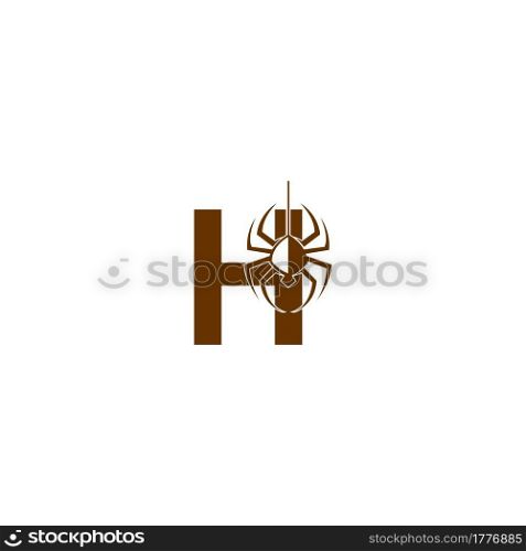 Letter H with spider icon logo design template vector