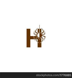 Letter H with spider icon logo design template vector