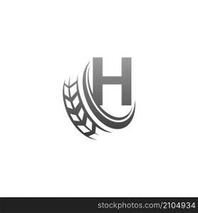 Letter H with trailing wheel icon design template illustration vector
