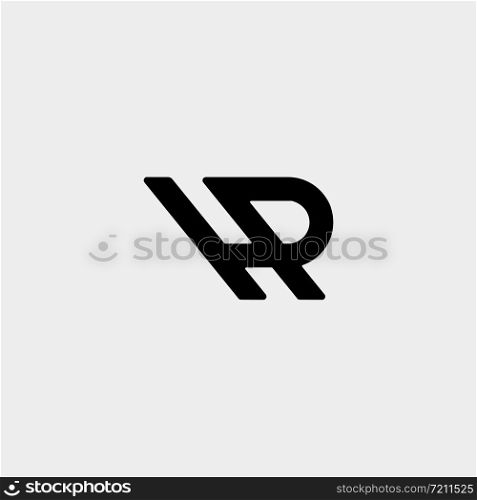 Letter HP HR Monogram Logo Design Minimal Icon With Black Color. Letter HP HR Monogram Logo Design Minimal