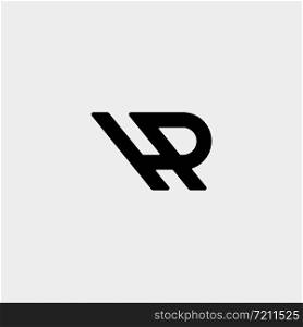 Letter HP HR Monogram Logo Design Minimal Icon With Black Color. Letter HP HR Monogram Logo Design Minimal