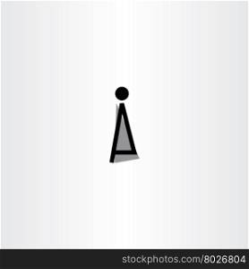 letter i black symbol logo vector icon
