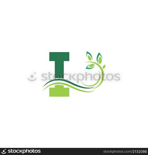 Letter I Icon with floral logo design template illustration vector