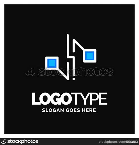 Letter I logo, Business corporate logo design vector. Blue and White Logo over Gray background. digital letter icon template for technology. Square shape, Colorful, Technology and digital abstract dot connection. Blue and white Color logo design 100% Editable Template.