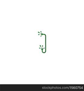 Letter I logo design frog footprints concept icon illustration