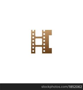 Letter I with film strip icon logo design template illustration